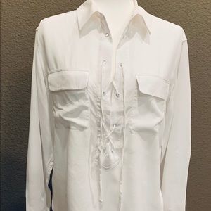 Equipment White Silk Blouse Small